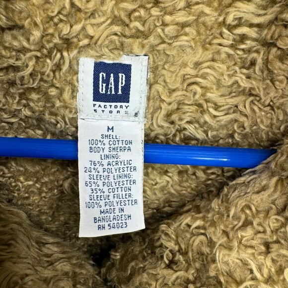 GAP Vintage 2002 Women's Size Medium Faux Fur Sherpa Lined Denim Jean Jacket - Picture 4 of 9